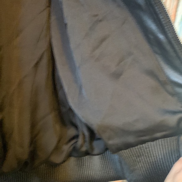 Zara Woman Faux Sheep Fur Black Coat with Faux Leather Accordion Trim XL - Picture 5 of 8